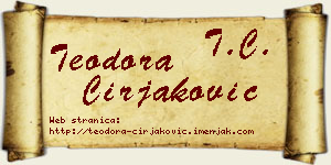 Teodora Ćirjaković vizit kartica